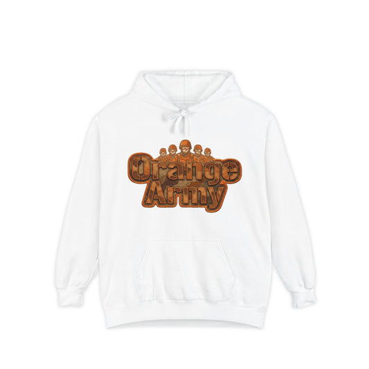 Color: White | Orange Army: My Squad, My Colors | Garment-Dyed Hoodie — AttitudeShirts