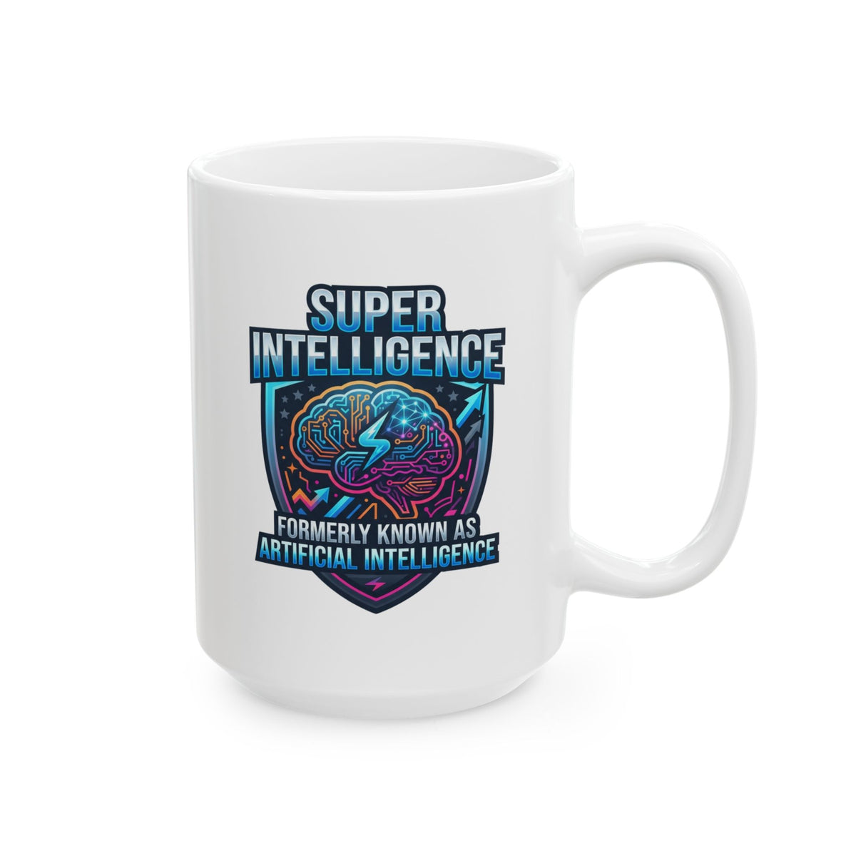 "Super Intelligence" White Ceramic Mug