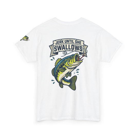 Color: White | Jerk Until She Swallows Premium Graphic Tee