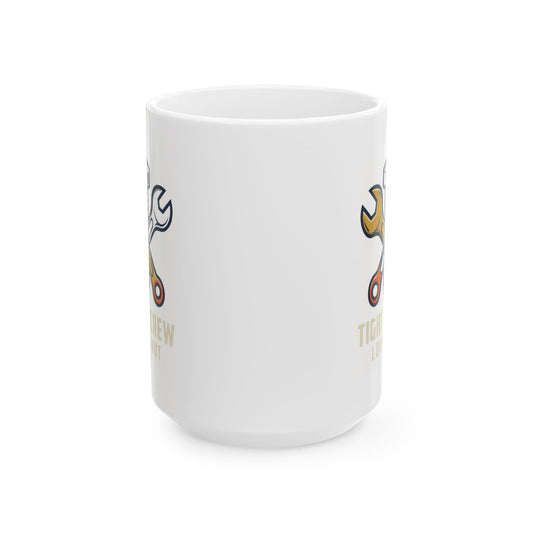 "Tight Screw and a Loose Nut" White Ceramic Mug — Graphic