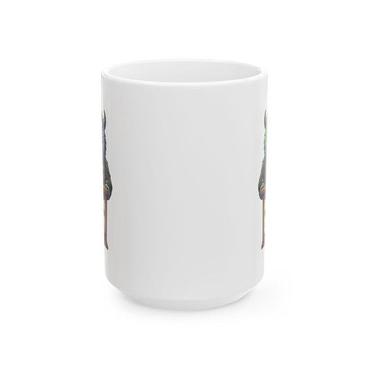 "Vote Monster For Mayor" White Ceramic Mug — Graphic