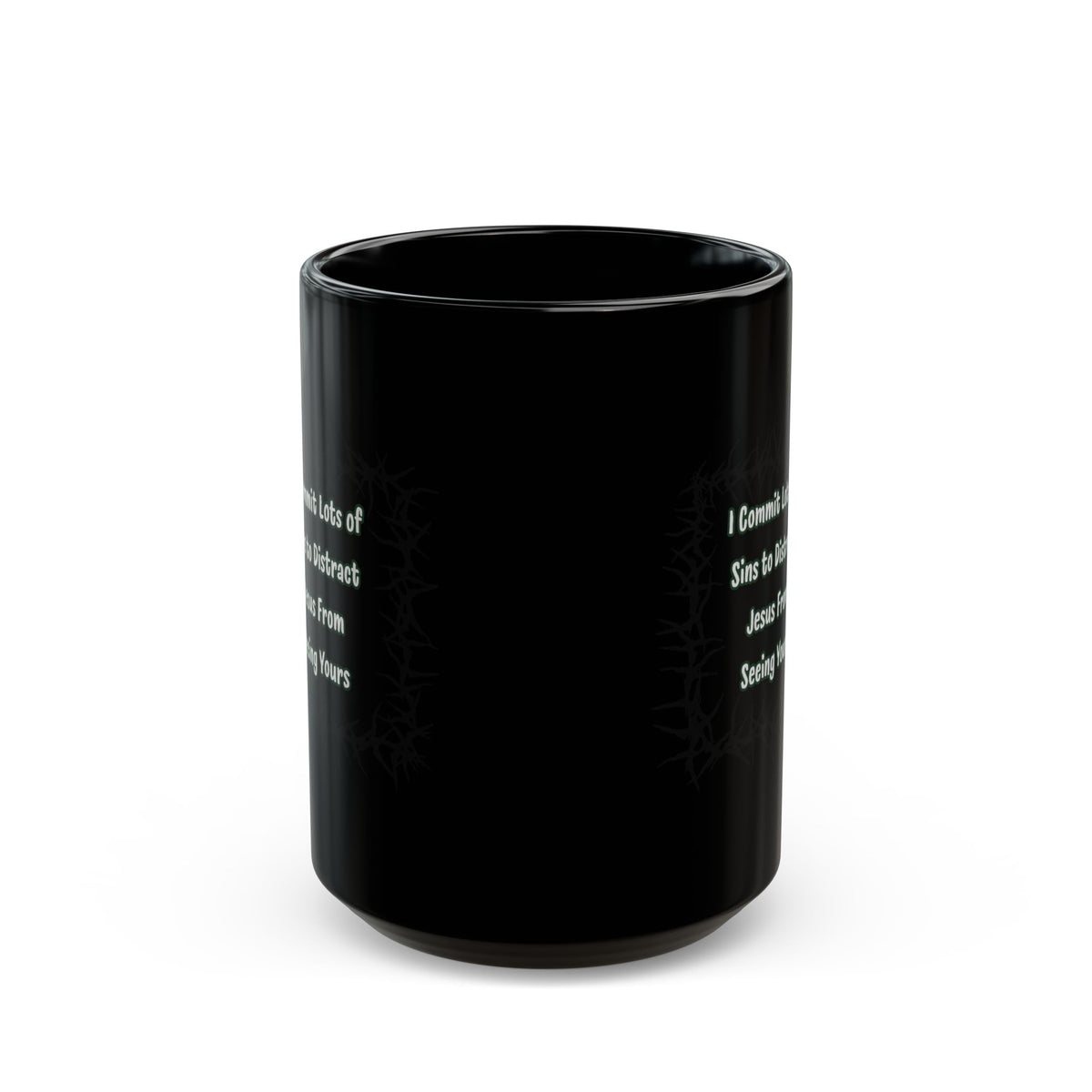 "Distract Jesus" Black Ceramic Mug