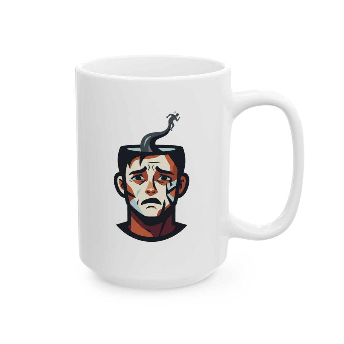 "Therapy Needed" White Ceramic Mug — Graphic