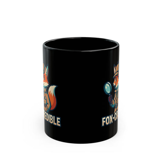 "Fox Credible" Black Ceramic Mug