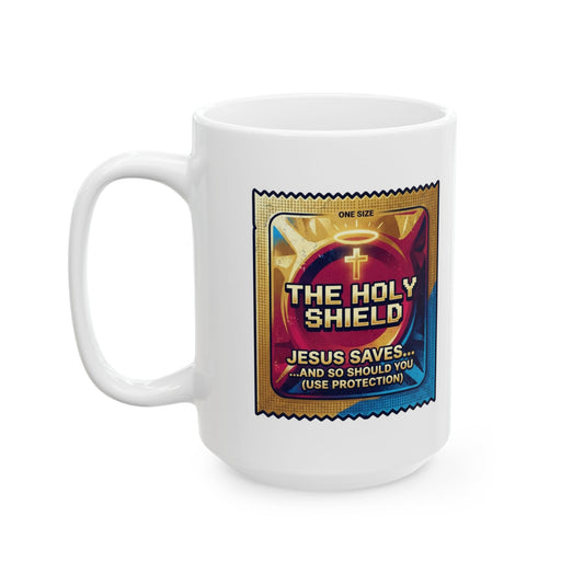 "Good Book Series The Holy Shield" White Ceramic Mug