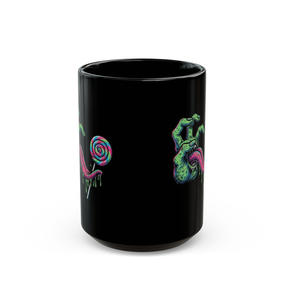 "Good With the Tongue" Black Ceramic Mug — Graphic