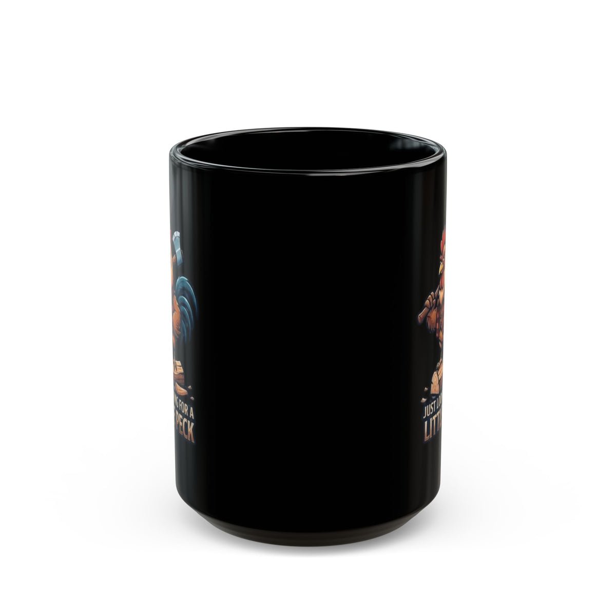 "Looking For A Little Peck" Black Ceramic Mug