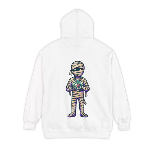 Color: White | Mummy Garment-Dyed Hoodie