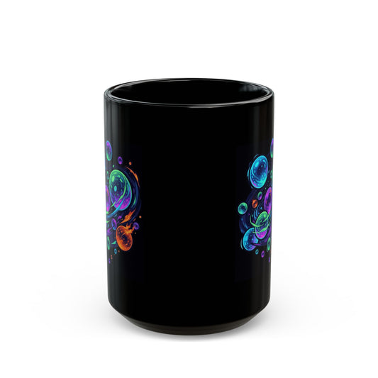 "MinMin Lights (Australian Folklore)" Black Ceramic Mug — Graphic