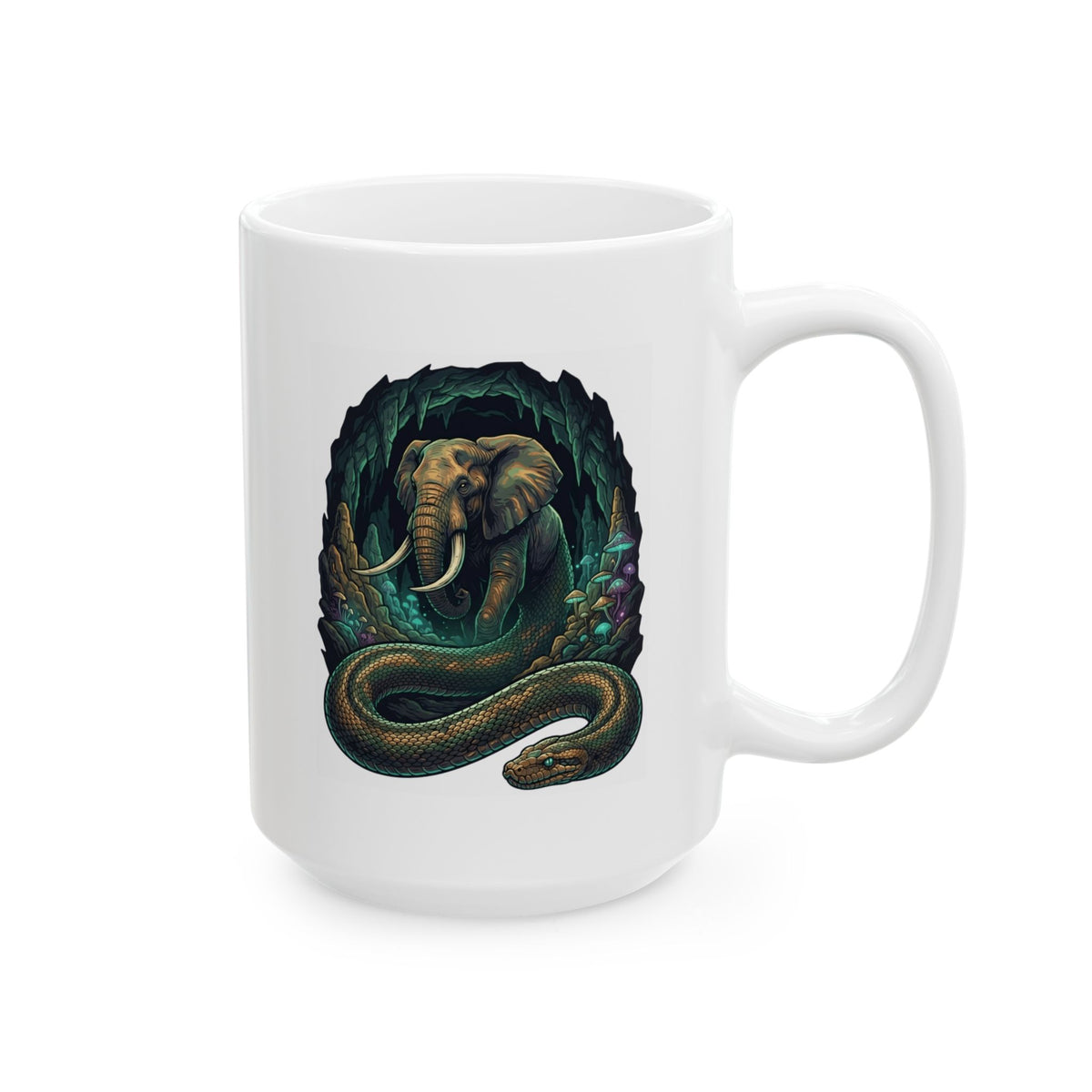 "Grootslang (South African Mythology)" White Ceramic Mug