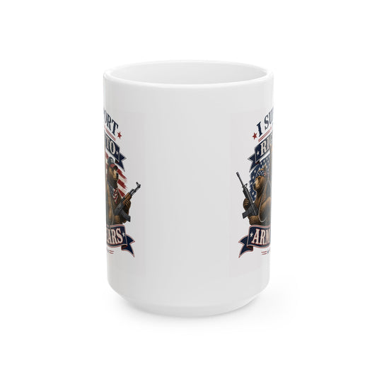 "Armed Bears" White Ceramic Mug