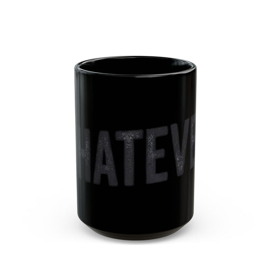 "Fa La La La Fine Whatever" Black Ceramic Mug — Graphic