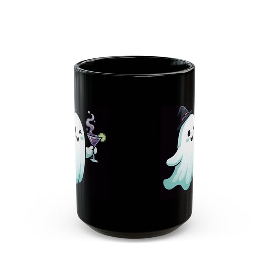 "I'm Here For The Boos" Black Ceramic Mug — Graphic