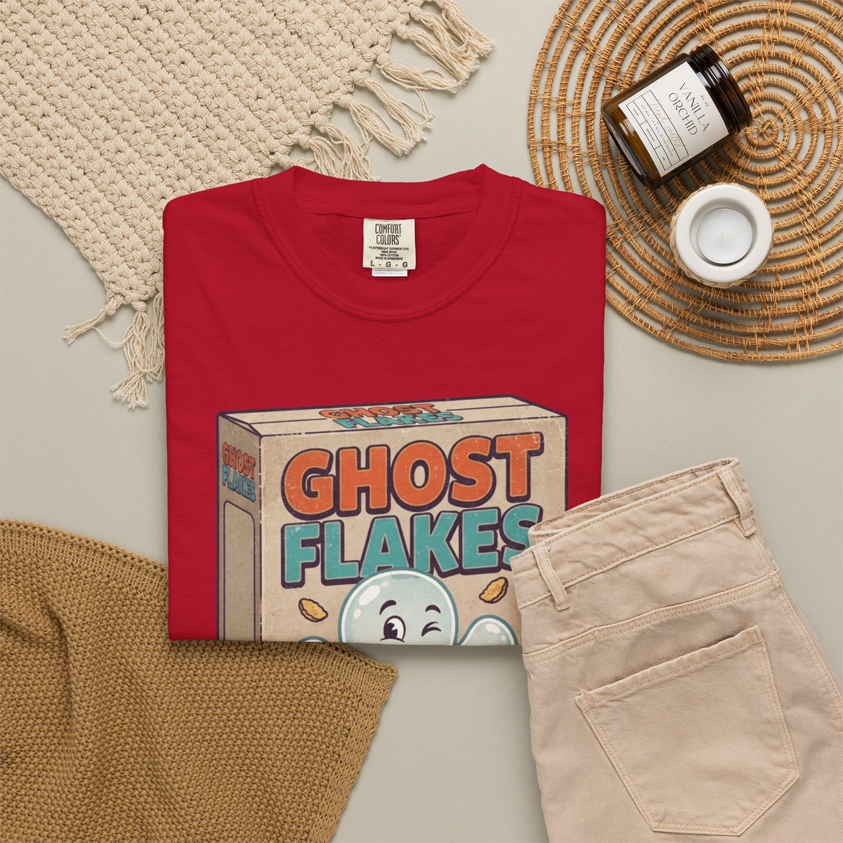 "Ghost Flakes" Unisex Garment-Dyed Tee