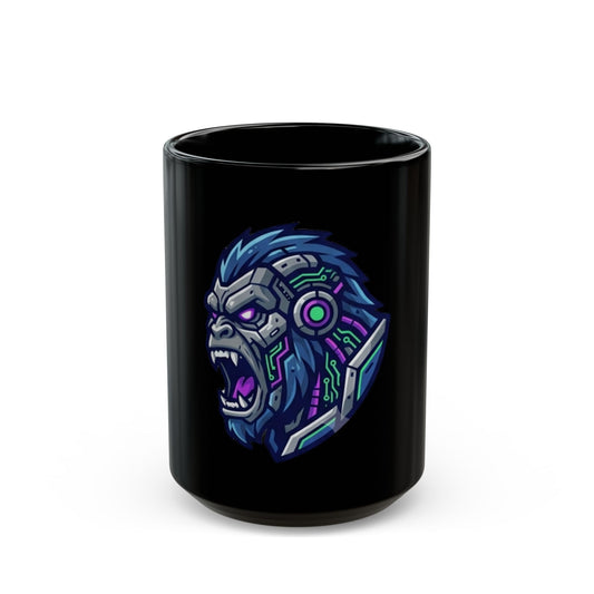 "Cyber Gorilla" Black Ceramic Mug — Graphic