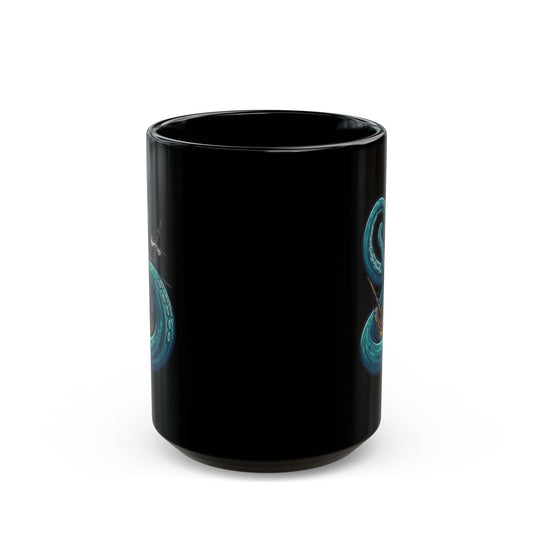 "The Kraken (Norse-Global Maritime)" Black Ceramic Mug — Graphic