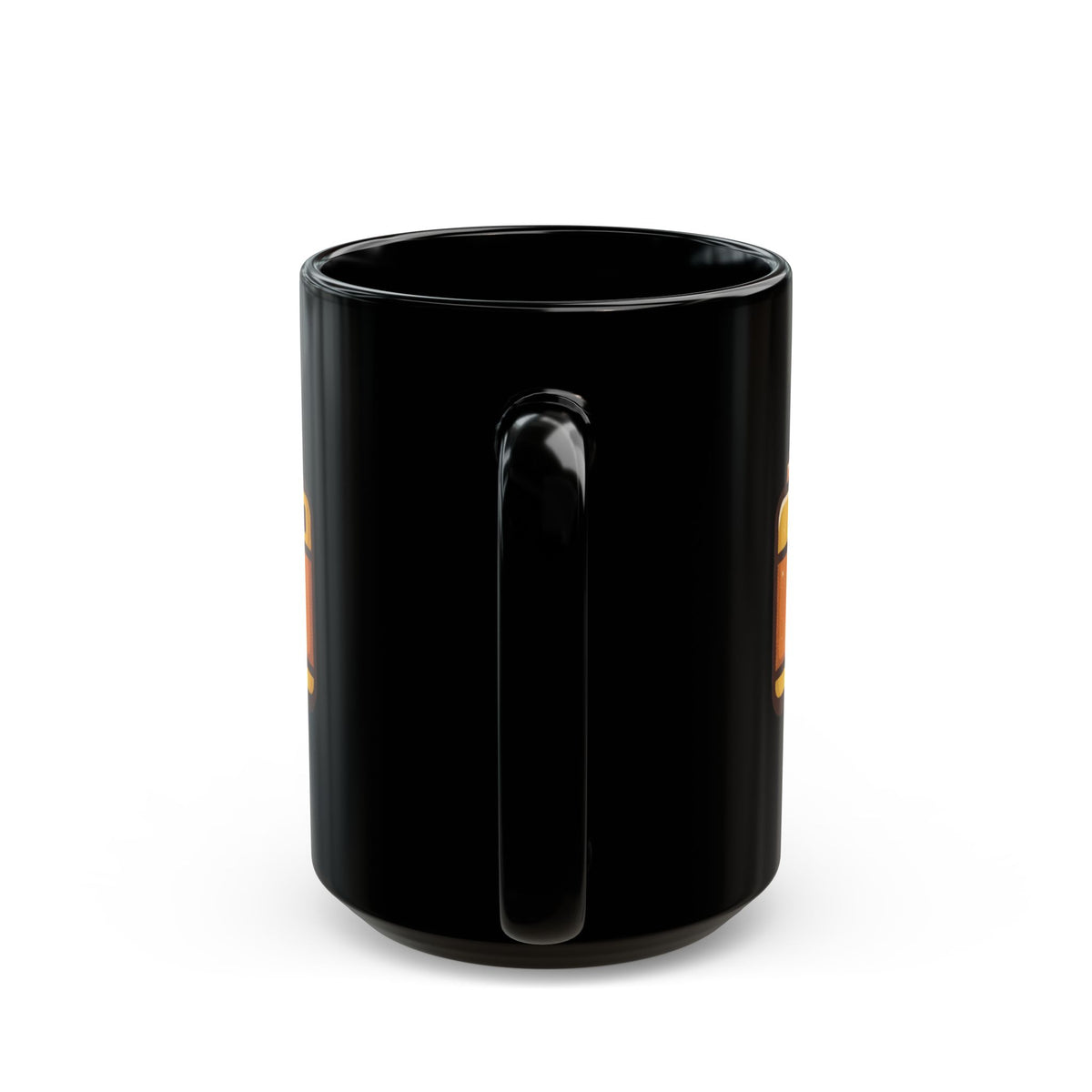 "Eyes Closed As Usual" Black Ceramic Mug — Graphic