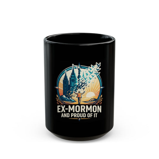 "Ex Mormon" Black Ceramic Mug