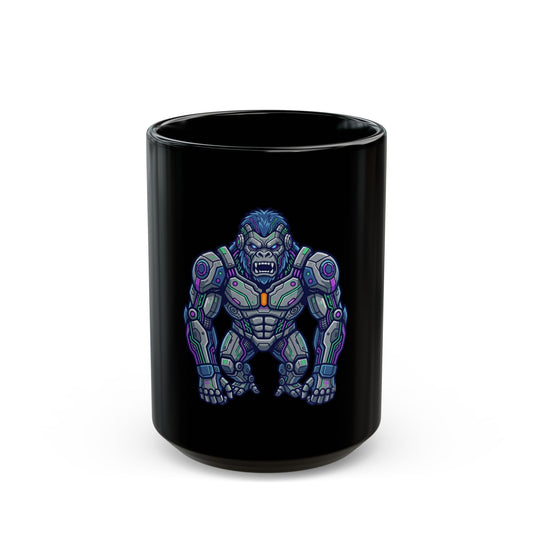 "Cyber Gorilla" Black Ceramic Mug