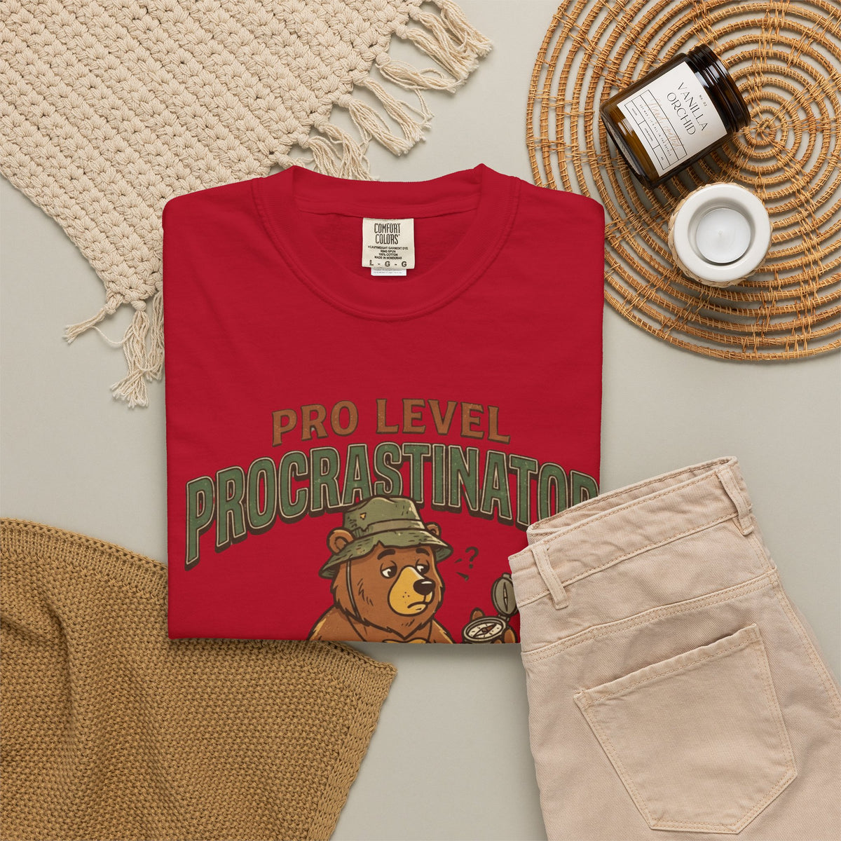 "Pro Level Procrastinator" Unisex Garment-Dyed Tee