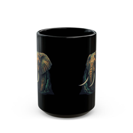 "Grootslang (South African Mythology)" Black Ceramic Mug — Graphic