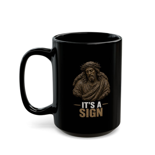 "Good Book Series It's a Sign" Black Ceramic Mug