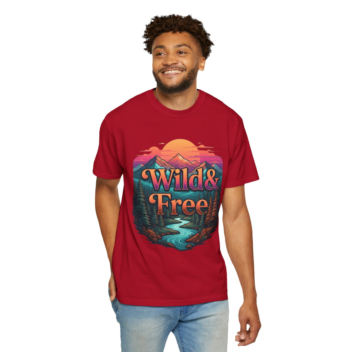 Color: Red | Wild & Free Unisex Garment-Dyed Tee