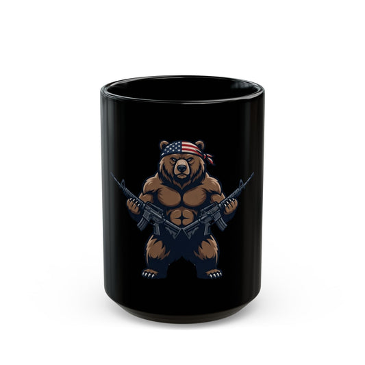 "Right to Arm Bears" Black Ceramic Mug — Graphic