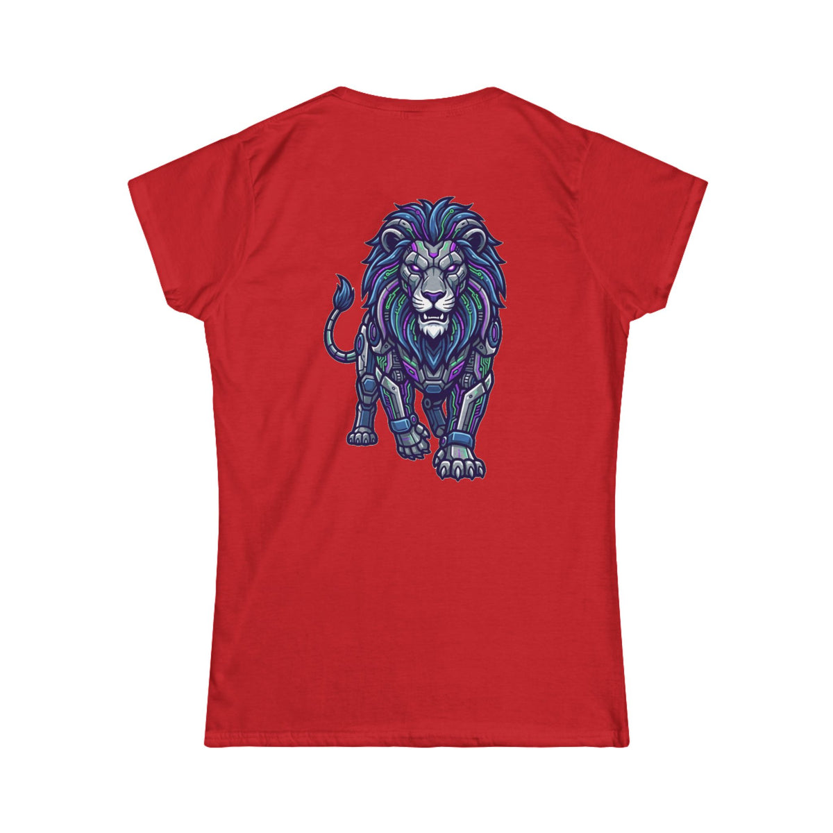 Color: Red | Cyber Lion Women's Tee