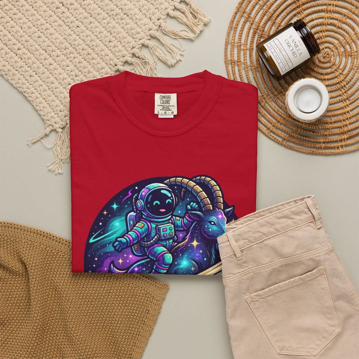"Space Explorer Capricorn" Unisex Garment-Dyed Tee