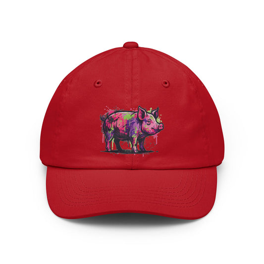 Color: Red | Barnyard Pig Dad Hat