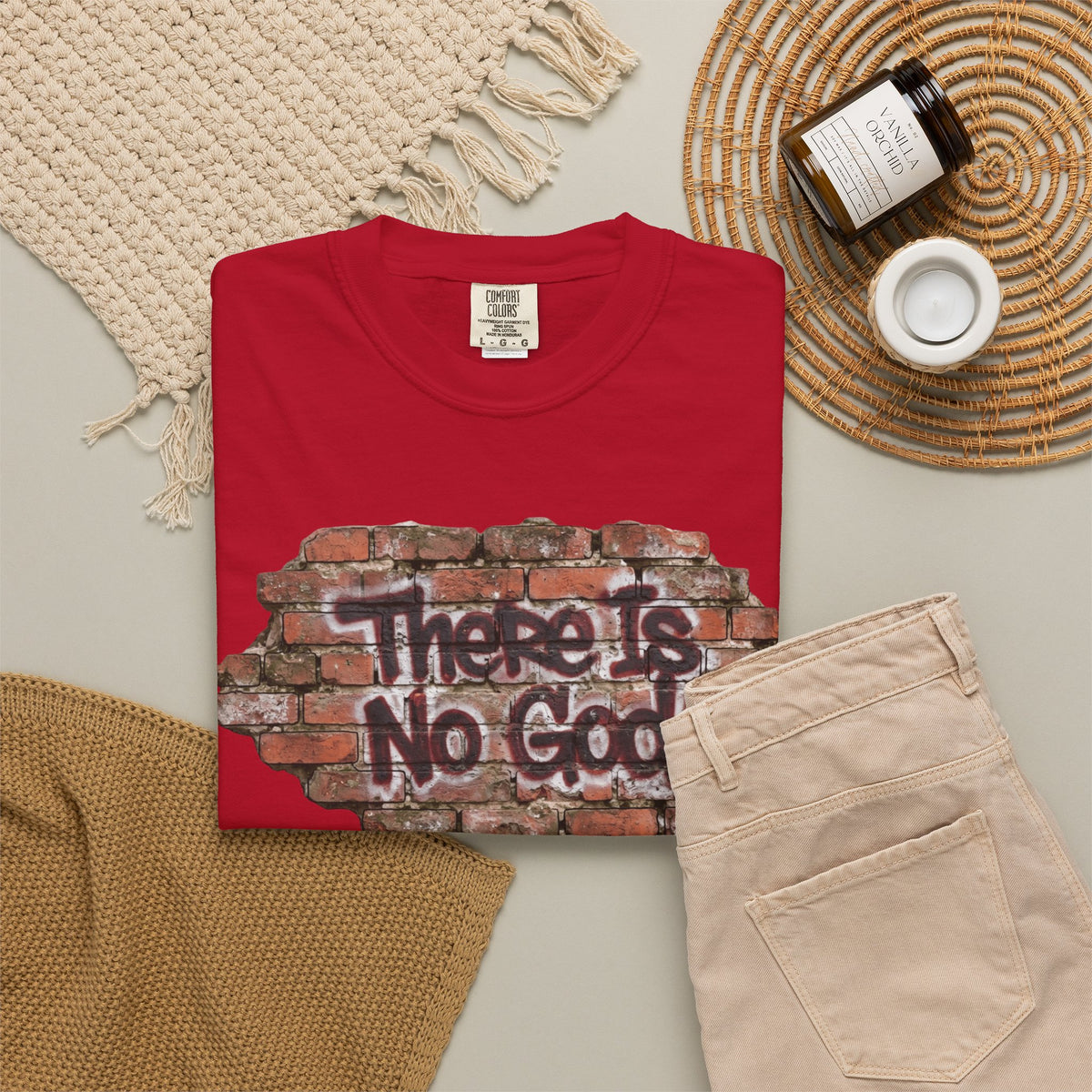 "There is No God" Unisex Garment-Dyed Tee
