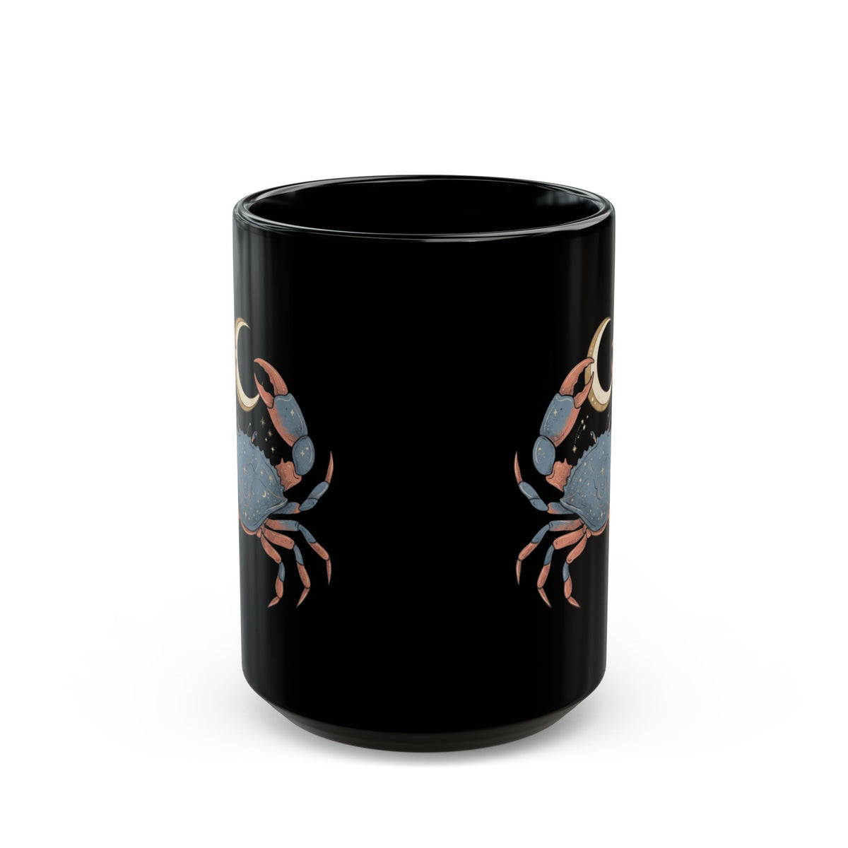 "Cancer The Moon Child Crab" Black Ceramic Mug