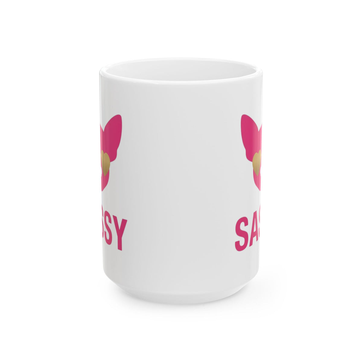 "Sassy Since Birth" White Ceramic Mug — Graphic