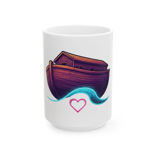 "Good Book Series Soak it Like Noah's Flood" White Ceramic Mug — Graphic