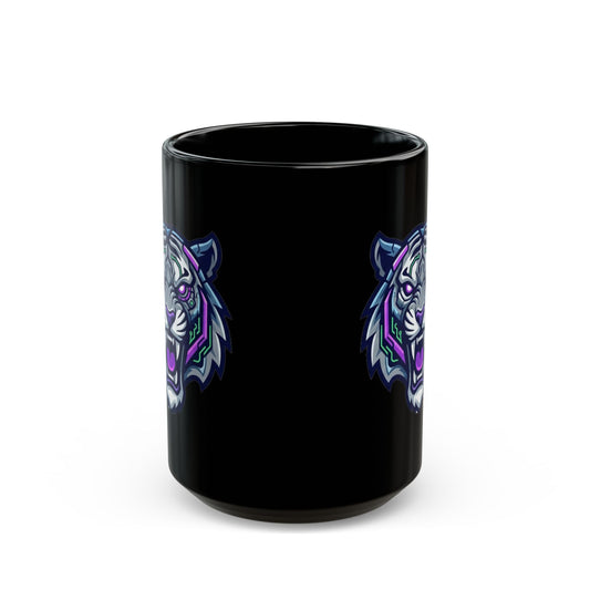 "Cyber Tiger" Black Ceramic Mug — Graphic