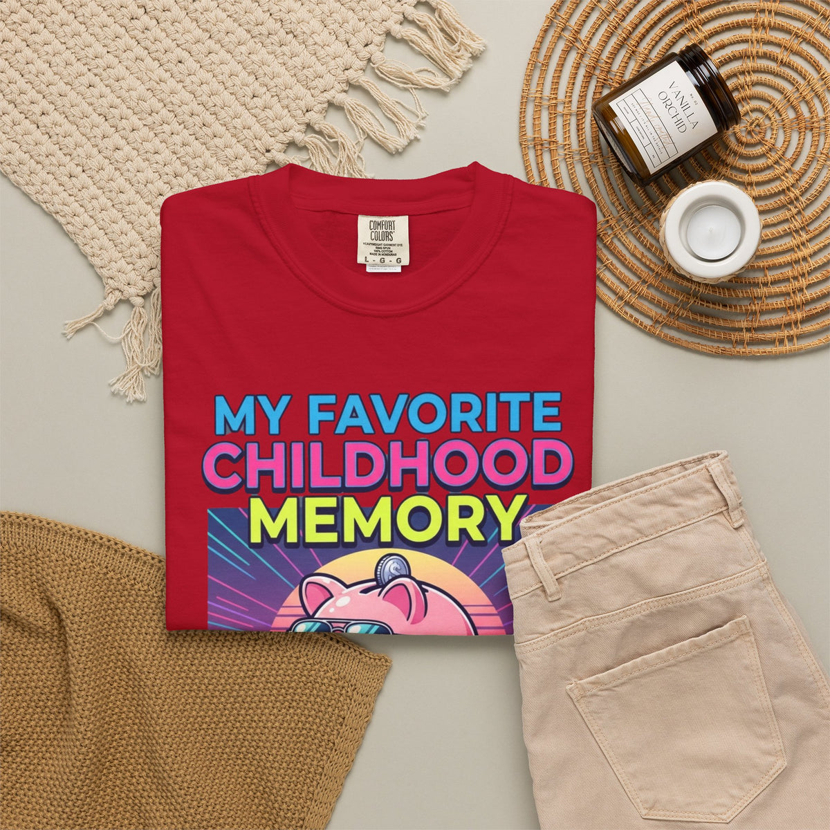 "Favortie Childhood Memories - Not Paying Bills" Unisex Garment-Dyed Tee