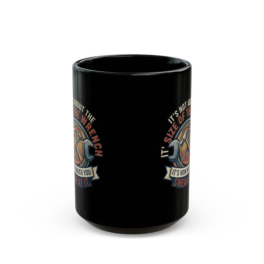 "Size Matters" Black Ceramic Mug