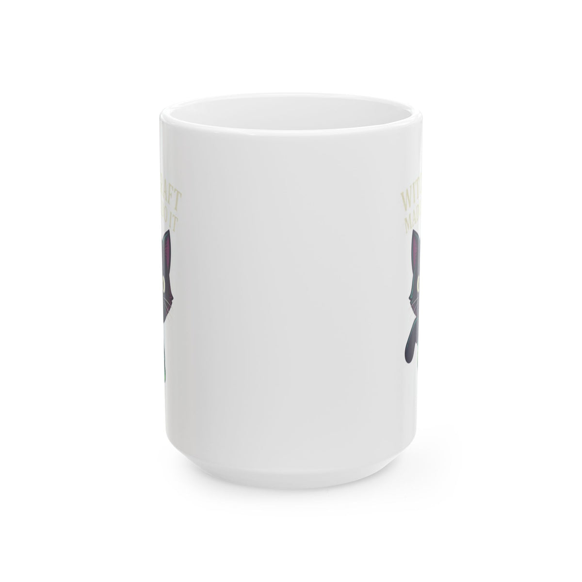 "Witchcraft Made Me Do It" White Ceramic Mug — Graphic