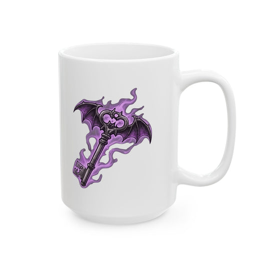 "Skeleton Key" White Ceramic Mug — Graphic