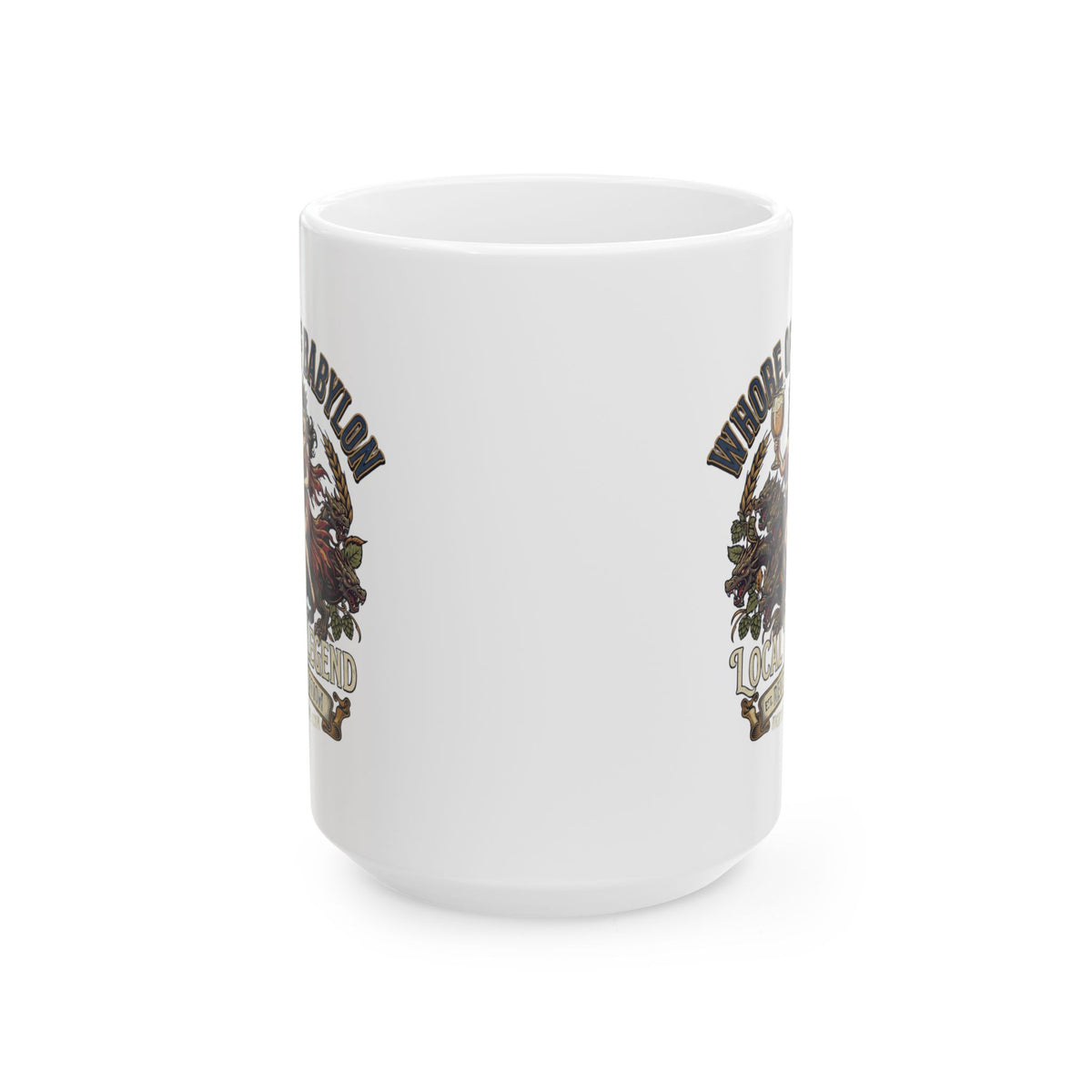 "Good Book Series Whore of Babylon" White Ceramic Mug