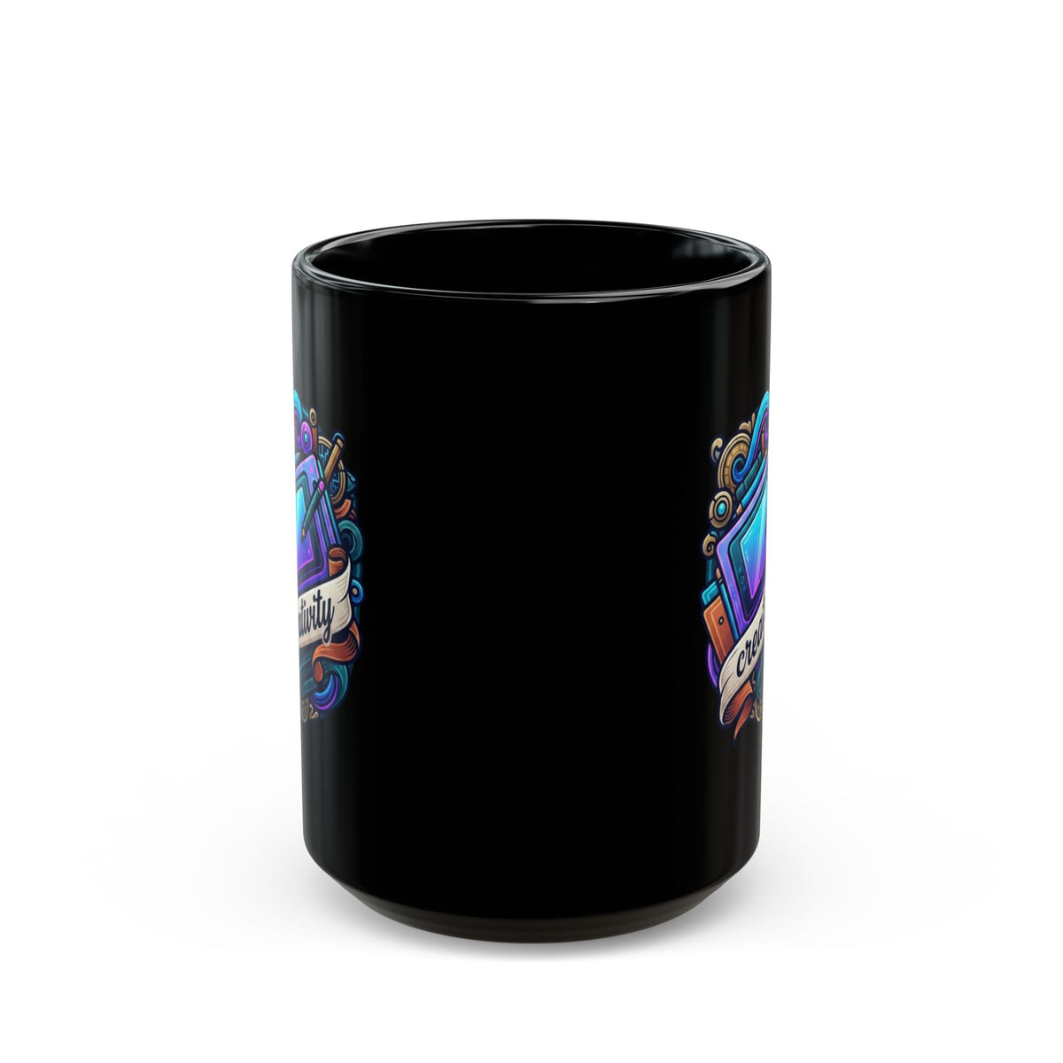 "Creativity" Black Ceramic Mug