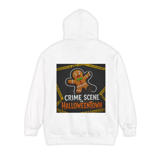 Color: White | Crime Scene in Halloweentown Garment-Dyed Hoodie