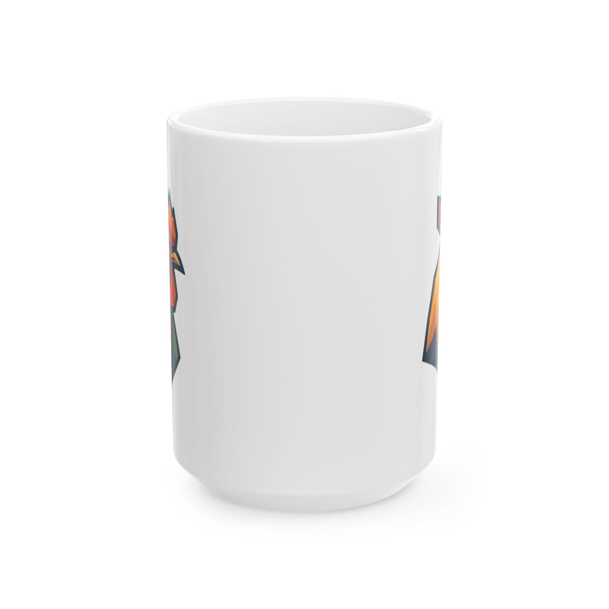 "Barnyard Rooster" White Ceramic Mug — Graphic