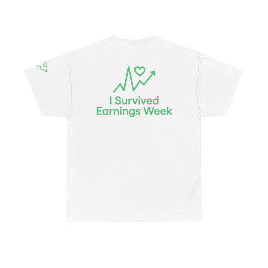 Color: White | I Survived Earnings Week Premium Graphic Tee