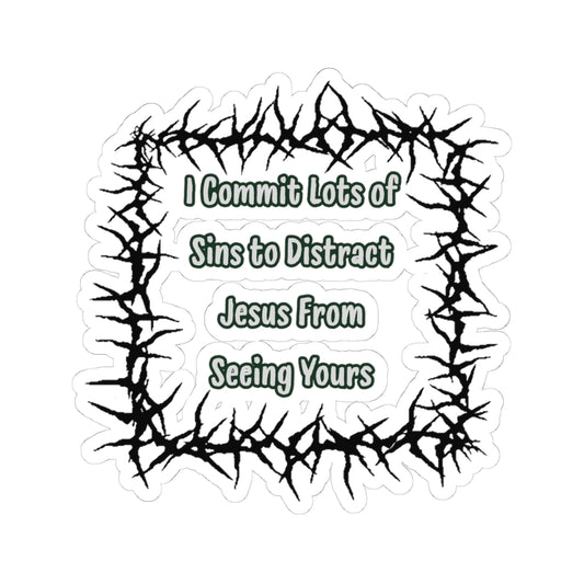 "Distract Jesus" Sticker — Main