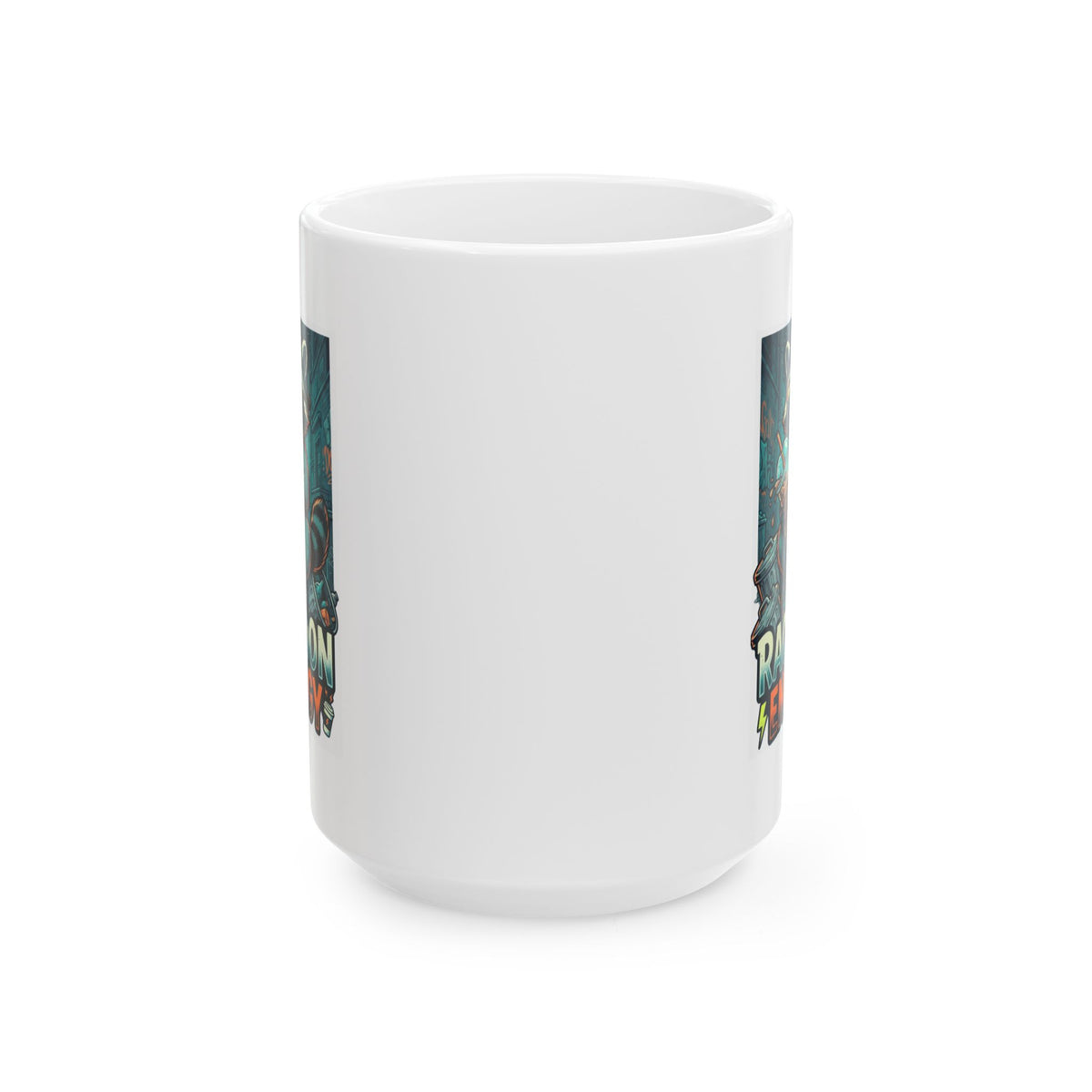 "Raccoon Energy" White Ceramic Mug