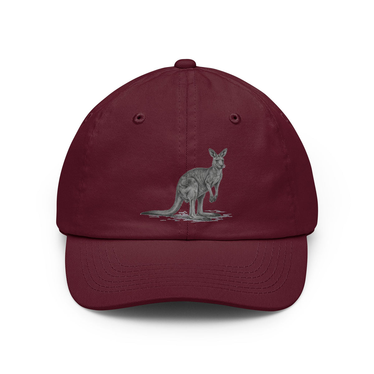 Color: Maroon | Pencil Sketch Art Kangaroo Dad Hat