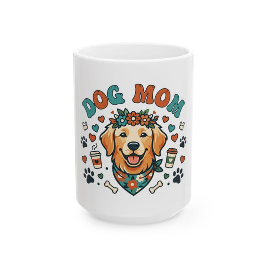 "Dog Mom" White Ceramic Mug