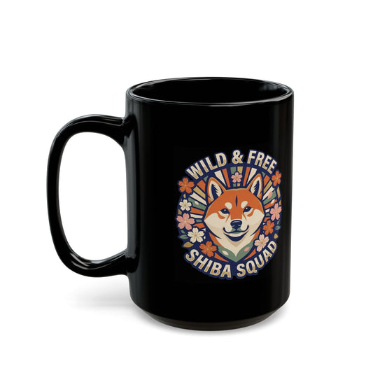 "Shiba Squad" Black Ceramic Mug